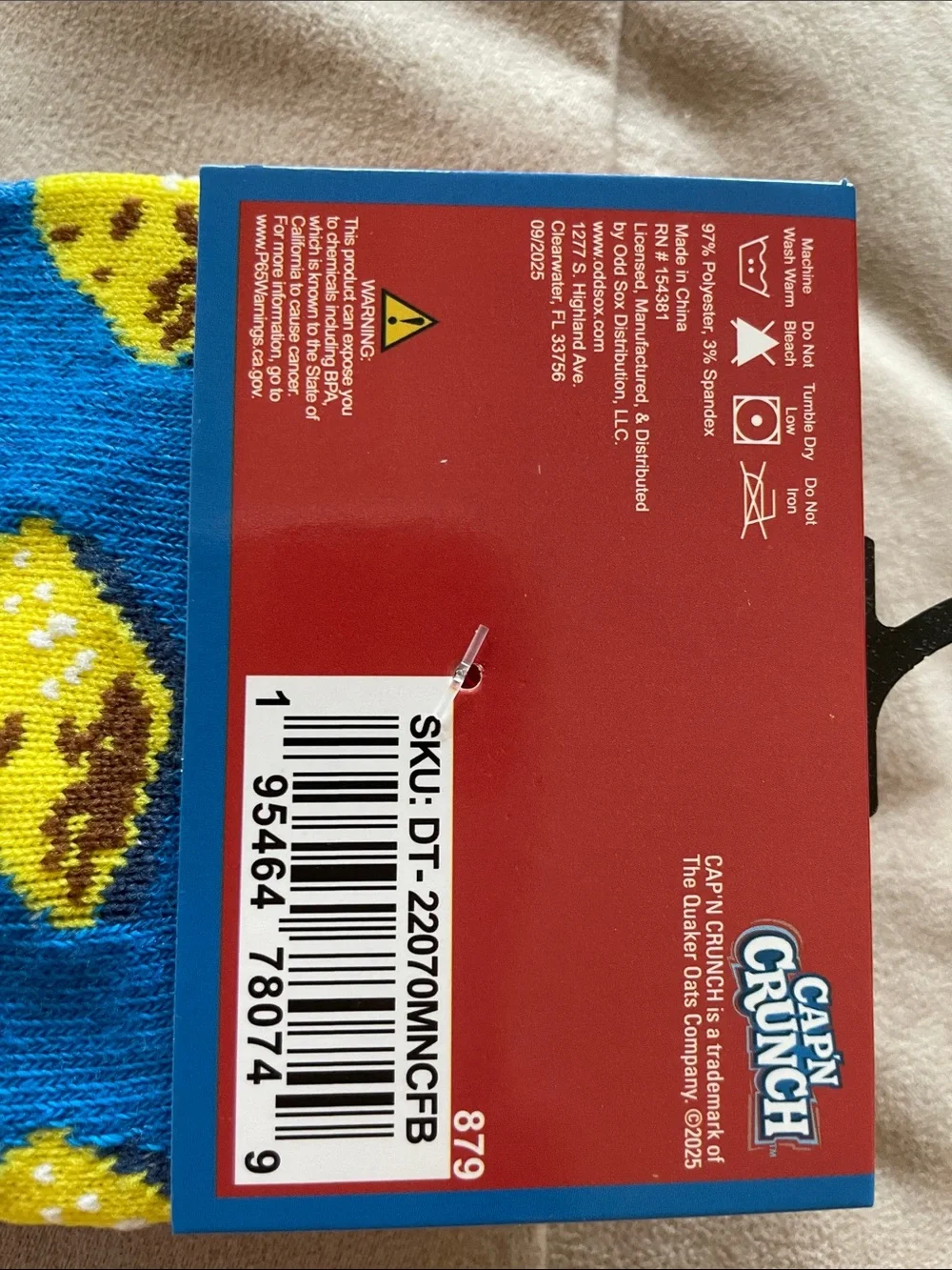 Men’s Blue Novelty Socks -captain crunch